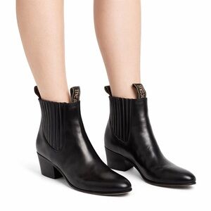 Size 9 El Canelo Women’s Black Deer Leather Charro Ankle Boots